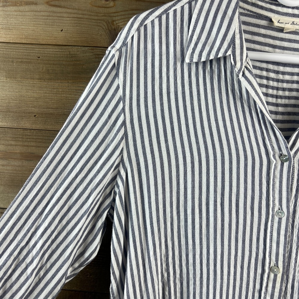 Jane & Delancey Womens Shirt Long Sleeve‎ Button Up Striped Size Large - Picture 4 of 8